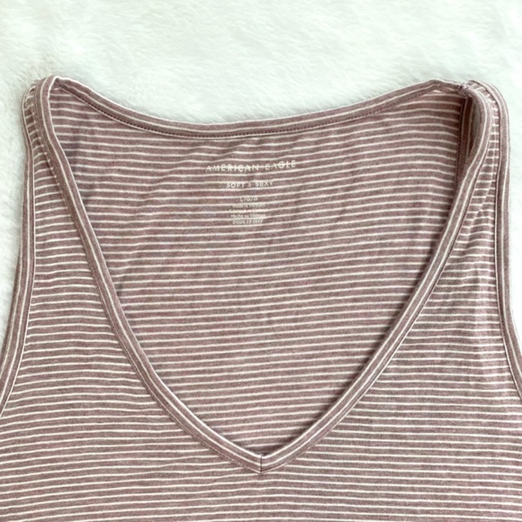 NWOT American Eagle Pink Striped Soft and Sexy Tank - Picture 5 of 12